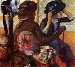 Edgar Degas  - Bilder Gemälde - At the Milliners
