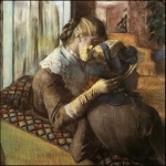 Edgar Degas  - Peintures - Chez la modiste