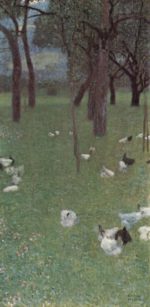 Gustav Klimt - Bilder Gemälde - Garten mit Hühnern