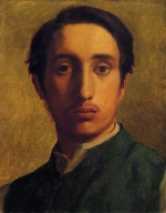 Edgar Degas  - Bilder Gemälde - Degas in a Green Jacket