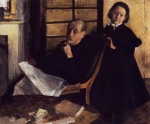 Hilaire Germain Edgar De Gas  - Peintures - Henri De Gas et sa nièce Lucie Degas