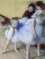 Hilaire Germain Edgar De Gas  - Peintures - L'examen de danse
