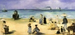 Edouard Manet  - Bilder Gemälde - On the Beach at Boulogne