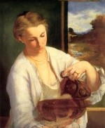 Edouard Manet  - Bilder Gemälde - Woman Pouring Water