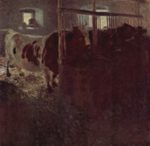 Gustav Klimt - Bilder Gemälde - Kühe im Stall