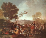 Francisco Jose de Goya  - Bilder Gemälde - Picnic on the Banks of the Manzanares