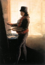 Francisco Jose de Goya  - Bilder Gemälde - Self Portrait in the Workshop