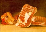 Francisco Jose de Goya  - Bilder Gemälde - Still Life with Sheeps Head