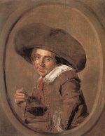 Frans Hals  - Bilder Gemälde - A Young Man in a Large Hat