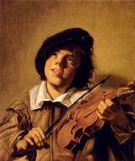 Frans Hals  - Bilder Gemälde - Boy Playing a Violin
