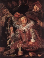 Frans Hals  - Bilder Gemälde - Shrovetide Revellers