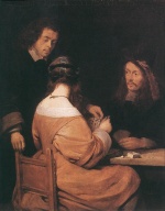 Gerhard ter Borch - Bilder Gemälde - Card Players