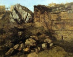 Gustave Courbet  - Bilder Gemälde - Crumbling Rocks