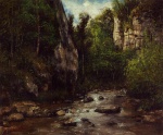 Gustave Courbet  - Bilder Gemälde - Landscape near Puit Noir, near Ornans