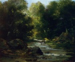 Gustave Courbet  - Bilder Gemälde - River Landscape