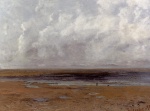 Gustave Courbet  - Bilder Gemälde - The Beach at Trouville at Low Tide