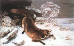 Gustave Courbet  - Peintures - Le renard dans la neige