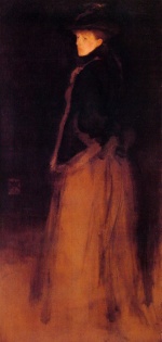 James Abbott McNeill Whistler - Bilder Gemälde - Arrangement in Black and Brown (The Fur Jacket)