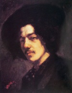 James Abbott McNeill Whistler  - Bilder Gemälde - Portrait of Whistler with Hat
