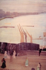 James Abbott McNeill Whistler  - Bilder Gemälde - Variations in Pink And Grey (Chelsea)