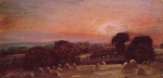 John Constable - Bilder Gemälde - A Hayfield at East Bergholt