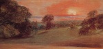 John Constable  - paintings - Evening Landscape at East Bergholt