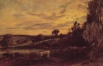 John Constable  - Bilder Gemälde - Landscape Evening