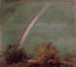 John Constable  - Peintures - Paysage avec un double arc-en-ciel 