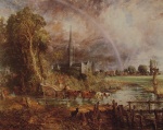 John Constable  - Peintures - La cathédrale de Salisbury depuis les prés