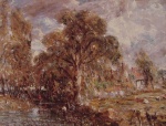 John Constable  - Peintures - Scène sur une rivière