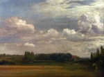 John Constable  - paintings - View Towards The Rectory, From East Bergholt House