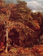 John Constable  - Peintures - Paysage boisé