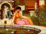 John William Godward  - Peintures - Bassin aux nénuphars 