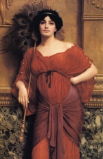 John William Godward  - Peintures - Une matrone romaine