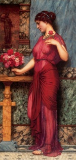 John William Godward  - Bilder Gemälde - An Offering to Venus