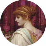John William Godward  - Bilder Gemälde - Chloris (A Summer Rose)