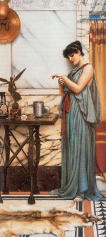 John William Godward  - Peintures - Son cadeau d'anniversaire