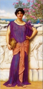 John William Godward  - Bilder Gemälde - The Tambourine Girl