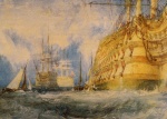 Joseph Mallord William Turner  - Bilder Gemälde - First Rate, taking in Stores