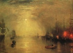 Joseph Mallord William Turner  - Peintures - Marins déchargant du charbon la nuit