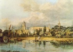 Joseph Mallord William Turner  - Peintures - Vue sud de l´église de Christchurch depuis les prairies