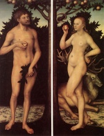 Lucas Cranach  - Bilder Gemälde - Adam and Eve