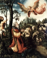 Lucas Cranach  - Bilder Gemälde - The Annunciation to Joachim