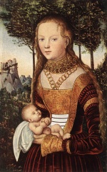 Lucas Cranach  - Bilder Gemälde - Young Mother with Child