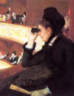 Mary Cassatt  - Bilder Gemälde - At the Francais (a Sketch)