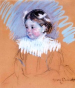 Mary Cassatt  - paintings - Bust of Ellen with Bows in Her Hair