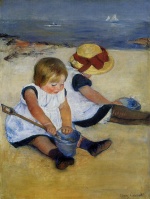 Mary Cassatt  - paintings - Children on the Shore