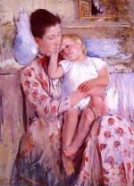 Mary Cassatt  - Peintures - Emmie et son enfant