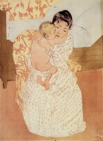 Mary Cassatt  - Bilder Gemälde - Nude Child