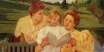 Mary Cassatt  - Peintures - Lecture au jardin